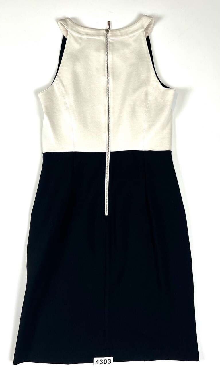 Cremieux Black and White Colorblock Sleeveless Dress Size 4